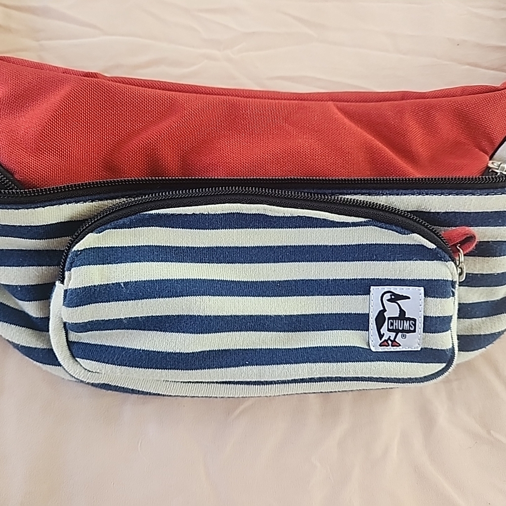 Chums Red and Blue Striped Waist Bag